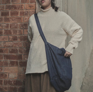 IRUMDROOM／High Neck Sweater／warm white／brown