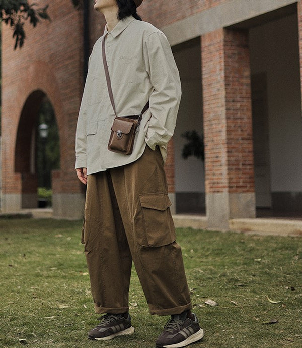 Big pocket wide pants [IR718]