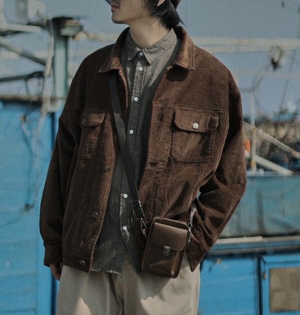 Corduroy button jacket [IR308]