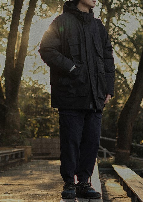 Mid-length hooded jacket [IR408]