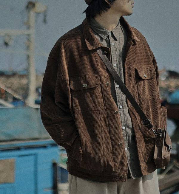 Corduroy button jacket [IR308]