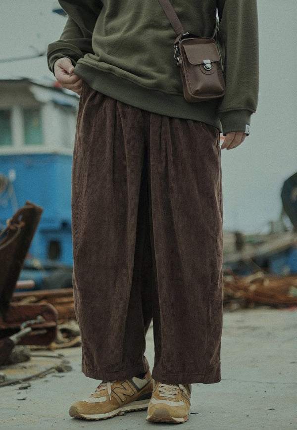 Corduroy wide leg pants [IR353]