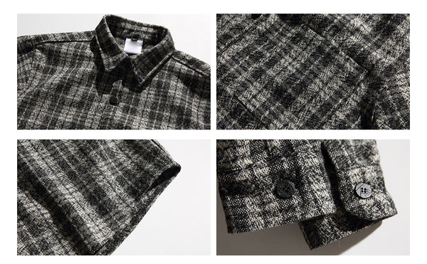 Loose warm pattern shirt [IR390]