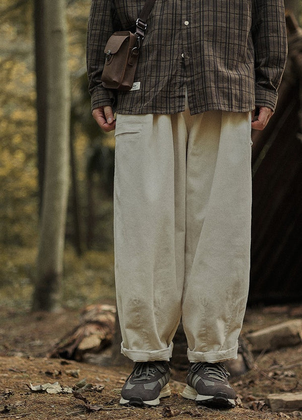 Corduroy wide pants [IR605]