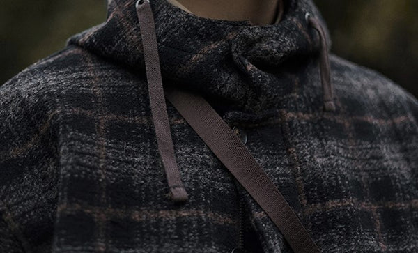 Wool check outerwear [IR666]