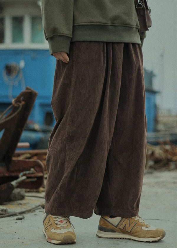 Corduroy wide leg pants [IR353]