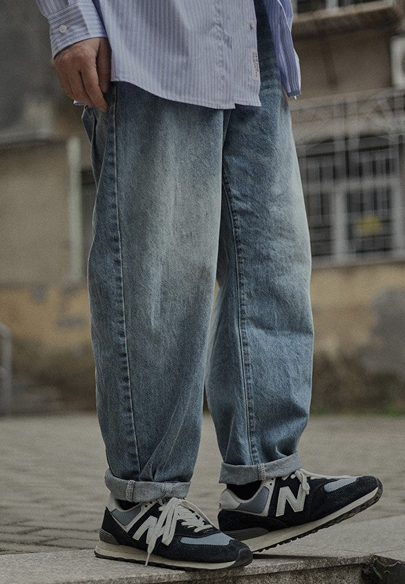 Wide straight denim pants [IR460]