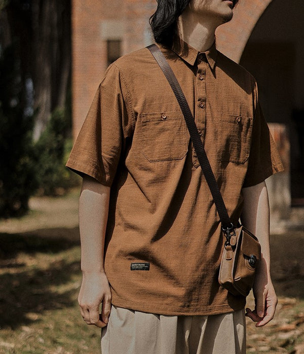 Double pocket short sleeve shirt [IR737]