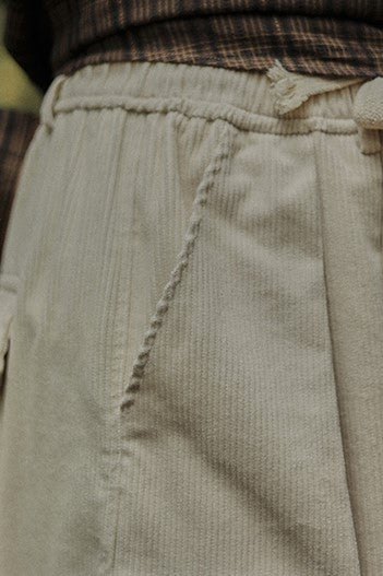 Corduroy wide pants [IR605]