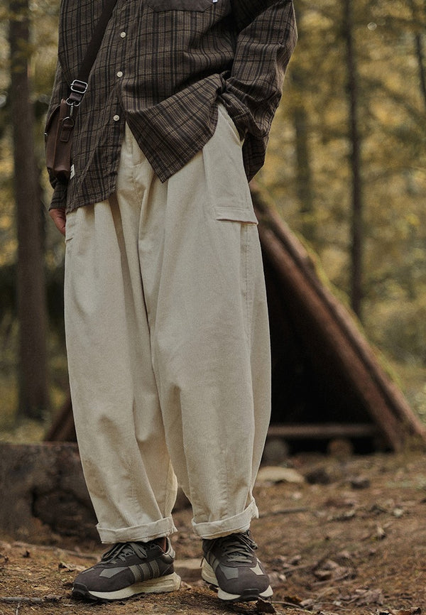 Corduroy wide pants [IR605]