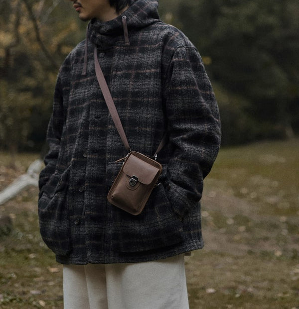 Wool check outerwear [IR666]