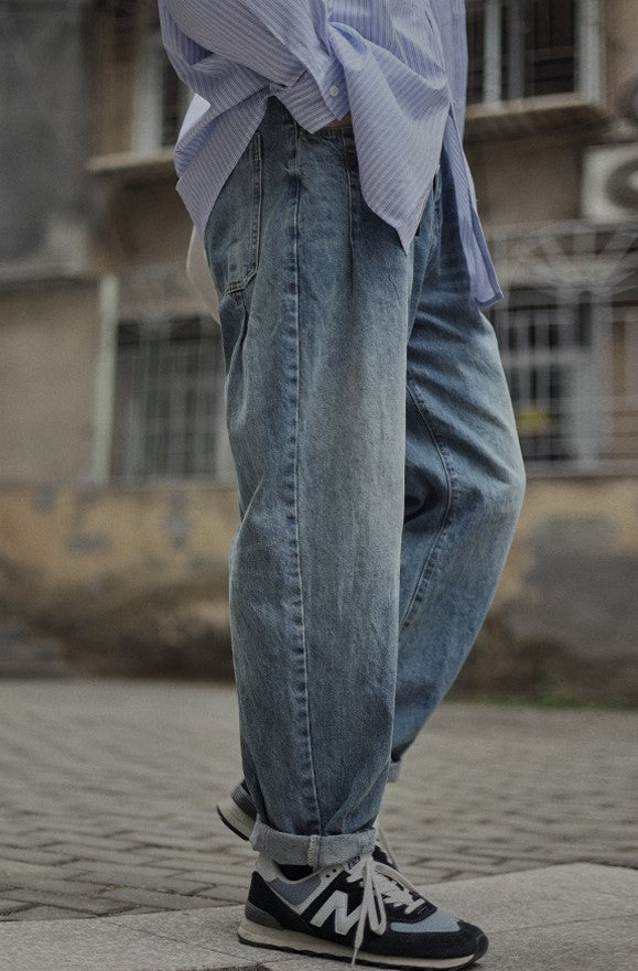 Wide straight denim pants [IR460]