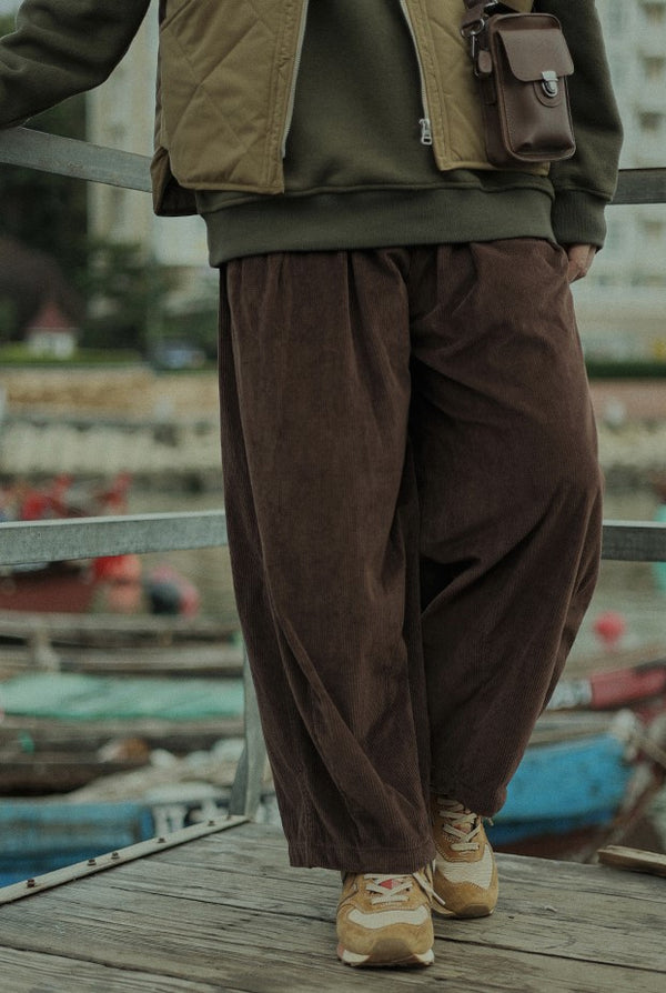 Corduroy wide leg pants [IR353]