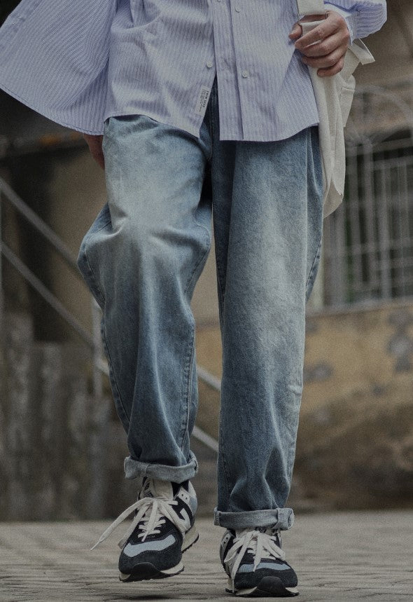 Wide straight denim pants [IR460]