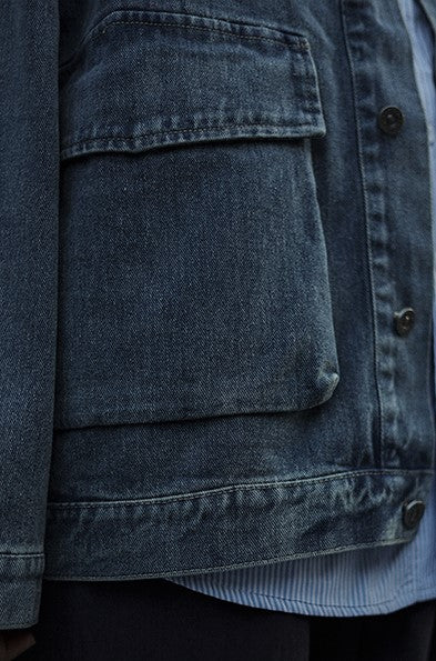 Washed pocket denim jacket [IR425]