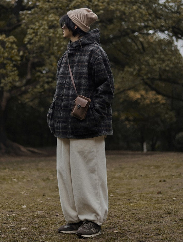 Wool check outerwear [IR666]