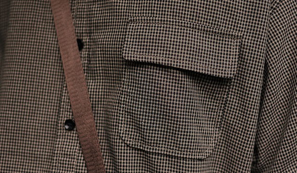 Gingham check one pocket shirt [IR519]