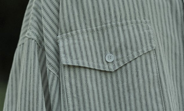 Double pocket striped shirt [IR430]