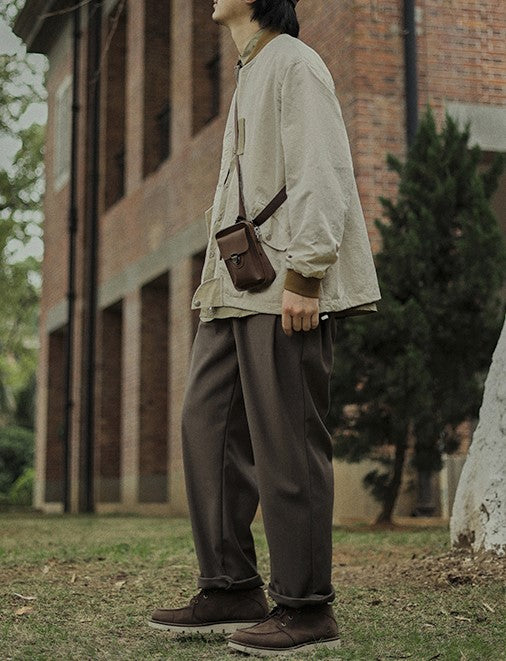 Drape straight long pants [IR458]