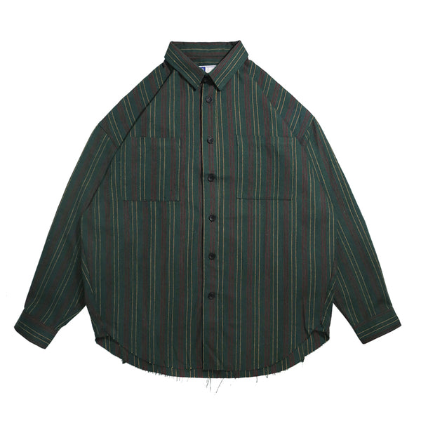 Retro green striped shirt [IR375]