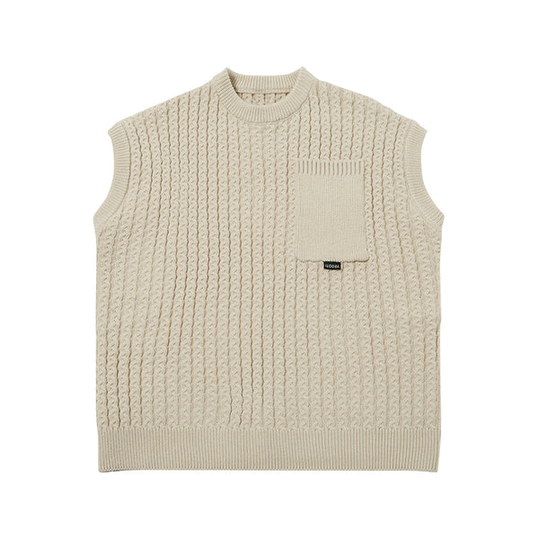 Pocket knit vest [IR311]