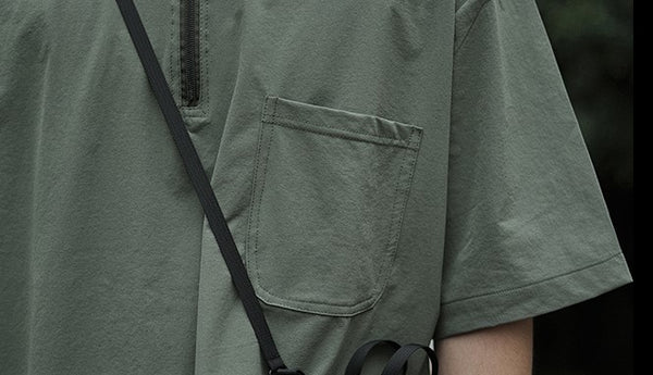 One pocket zip polo shirt [IR538]