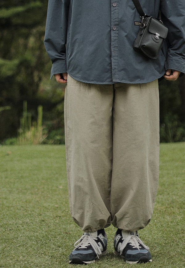 Drawstring wide pants [IR708]