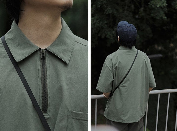 One pocket zip polo shirt [IR538]