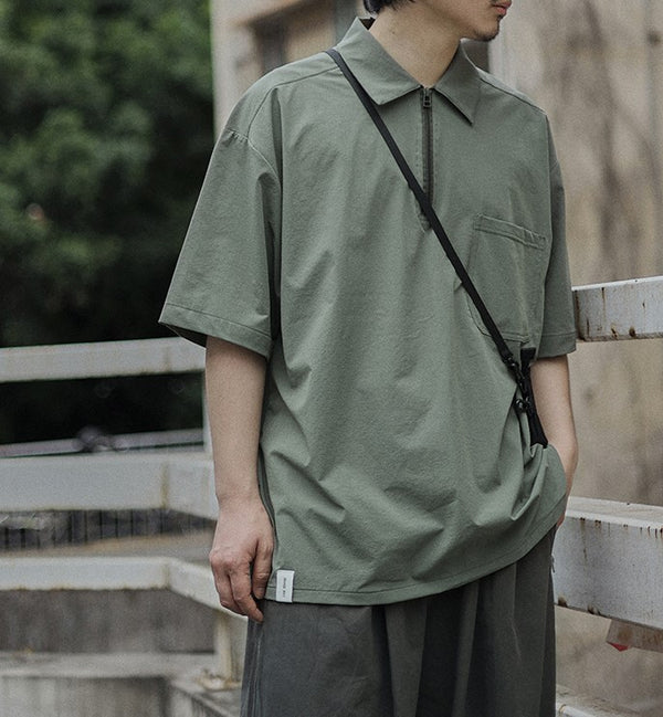 One pocket zip polo shirt [IR538]