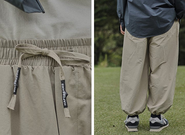 Drawstring wide pants [IR708]