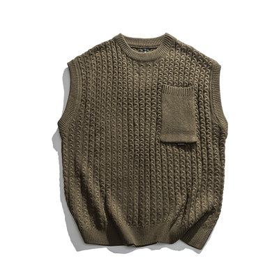 Pocket knit vest [IR311]