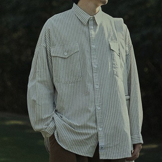 Double pocket striped shirt [IR430]