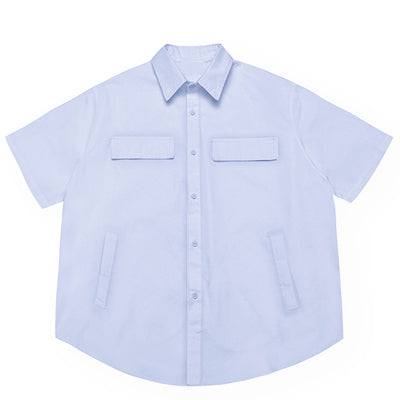 Multi-pocket loose shirt [IR281]