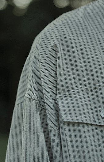 Double pocket striped shirt [IR430]