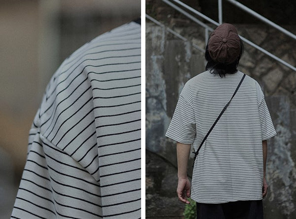 Pencil border loose T-shirt [IR506]