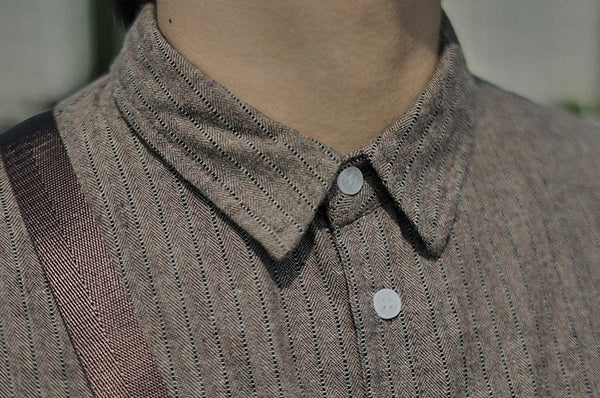 Retro striped loose shirt [IR315]