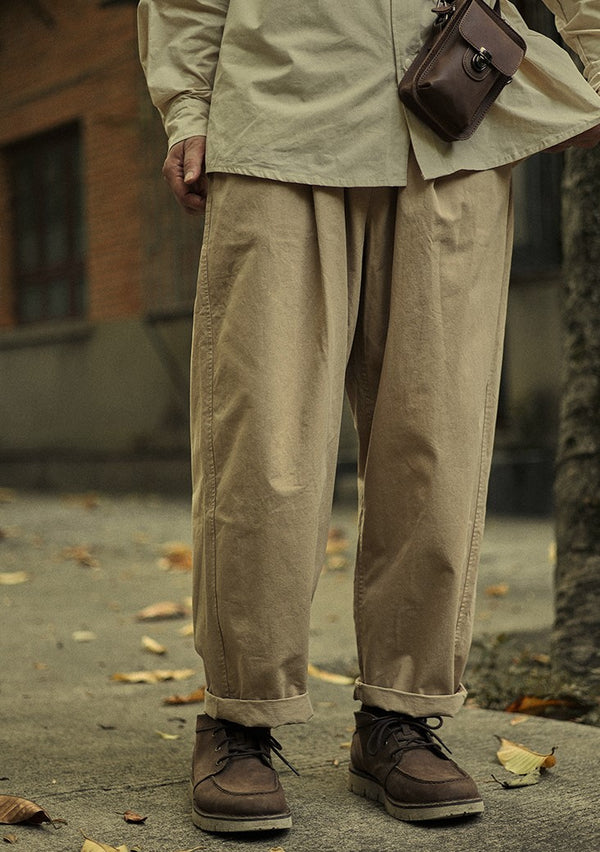 Wide tapered long pants [IR595]