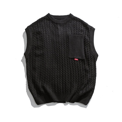 Pocket knit vest [IR311]