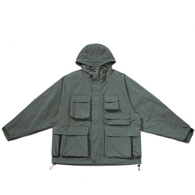 Multi-pocket hooded jacket [IR328]