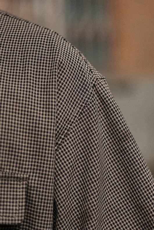 Gingham check one pocket shirt [IR519]