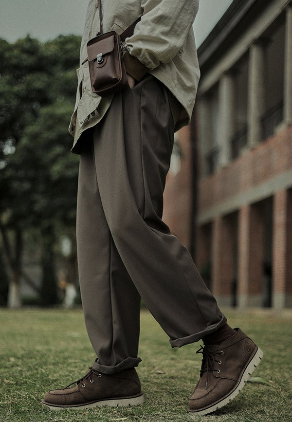 Drape straight long pants [IR458]