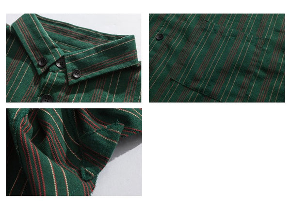 Retro green striped shirt [IR375]