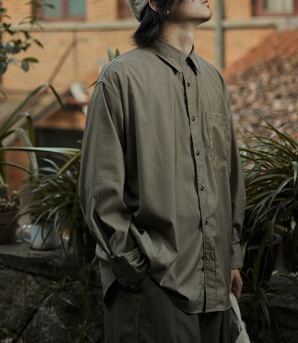 Retro check loose shirt [IR604]