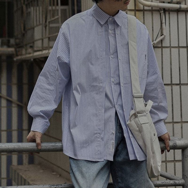 Striped double button shirt [IR455]