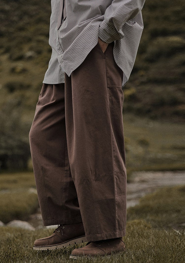 Washed wide leg casual pants [IR581]