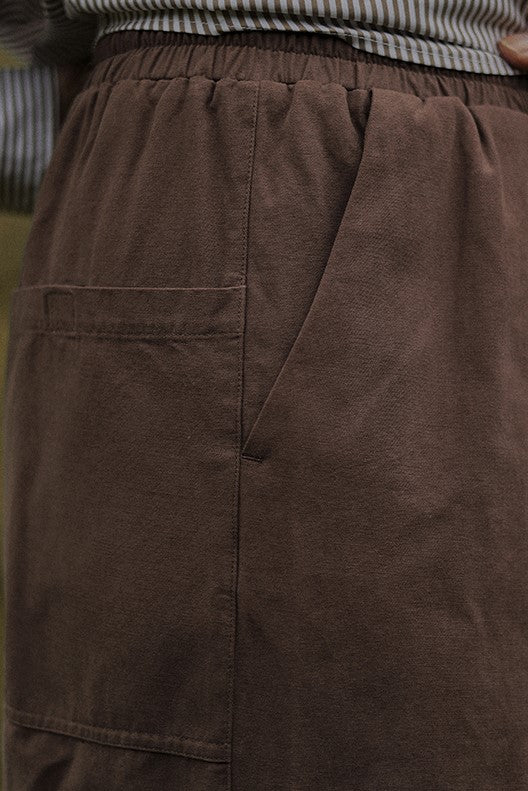 Washed wide leg casual pants [IR581]