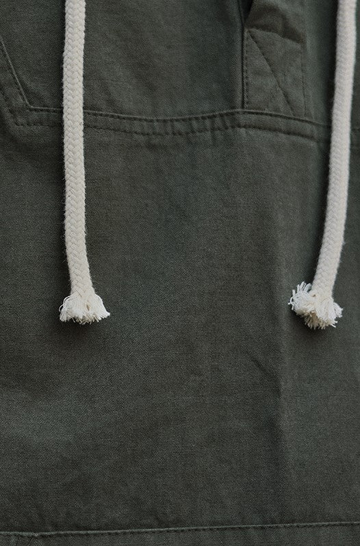 Half button hood pullover [IR704]