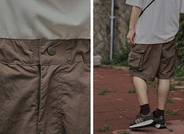 Multi-pocket straight shorts [IR563]