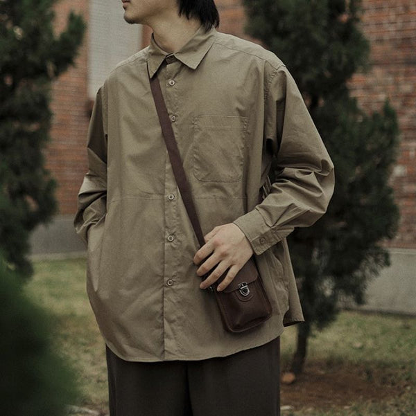 One pocket long sleeve shirt [IR463]