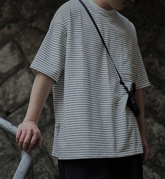 Pencil border loose T-shirt [IR506]